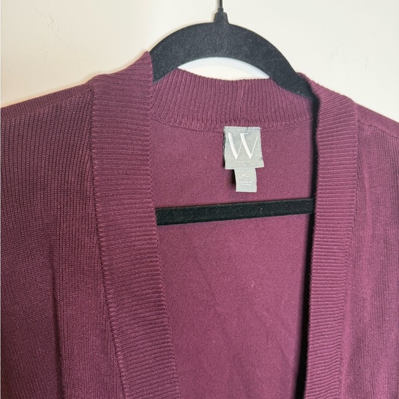 Worthington Knit Open Ribbed Cardigan Duster Womens Size Petite PS Plum Purple - Picture 2 of 4
